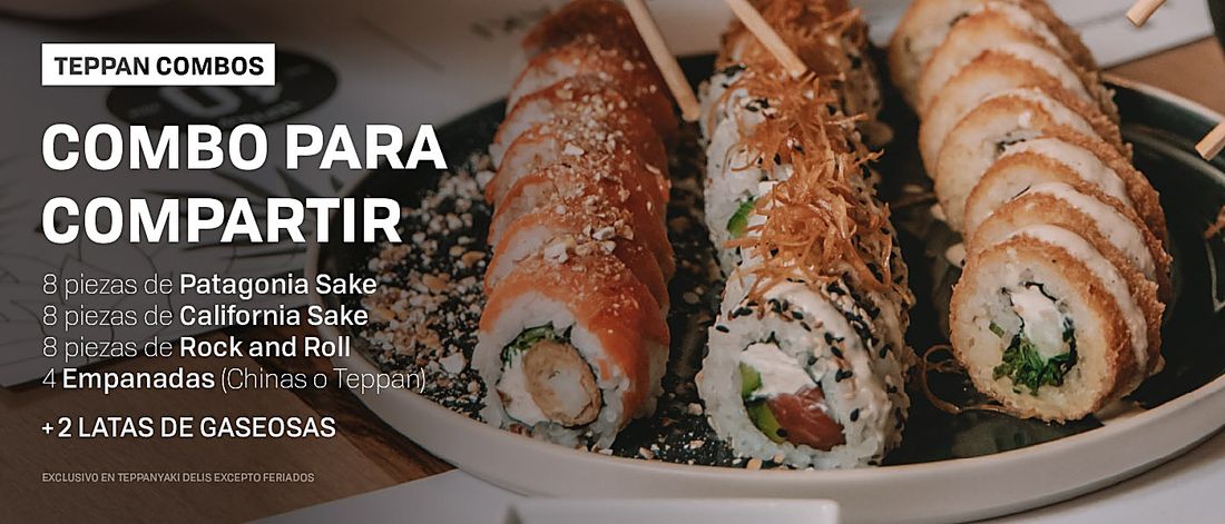 Combo para Compartir de Teppanyaki Sushi — bandeja de rolls variados